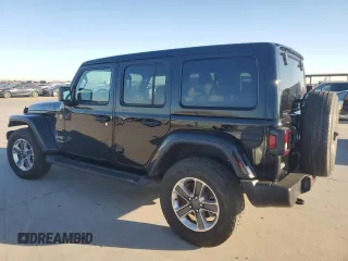 2022 Jeep Wrangler Unlimited Sahara with VIN 1C4HJXEG9NW191002, listed as a Copart auction lot 42486595 with 21,301 mi miles and Salvage title. Bid and sale history available at DreamBid. Image 2.