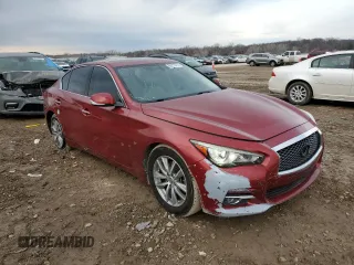 2015 Infiniti Q50 Premium with VIN JN1BV7AP6FM356004, listed as a Copart auction lot 86213714 with 79,496 mi miles and Salvage title. Bid and sale history available at DreamBid. Image 4.