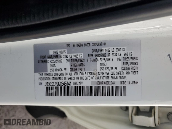 2016 Mazda CX-5 Grand Touring z VIN JM3KE2DY9G0645141, wystawiony jako Copart lot #50989635 z przebiegiem 123 898 mil mil oraz Szkoda całkowita • Salvage title. Historia ofert i sprzedaży dostępna na DreamBid. Obrazek 13.
