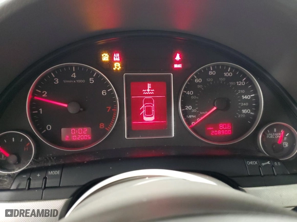 2007 Audi A4 2.0T with VIN WAUDF78E27A095963, listed as a Copart auction lot 87002344 with 208,900 mi miles and Non Repairable. Bid and sale history available at carsss.com. Image 9.
