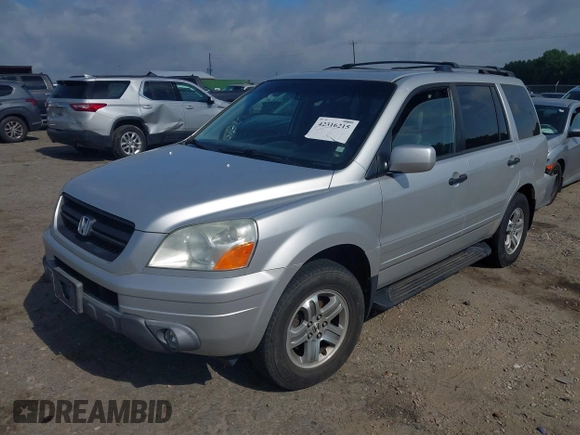 2005 Honda Pilot EX-L z VIN 2HKYF18665H558980, wystawiony jako IAAI lot #42316215 z przebiegiem 207 288 mil mil oraz . Historia ofert i sprzedaży dostępna na DreamBid. Obrazek 2.