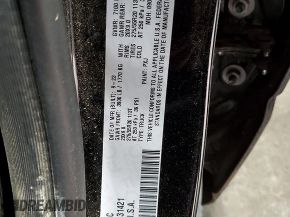 2024 Ram 1500 Big Horn z VIN 1C6SRFBT8RN131421, wystawiony jako Copart lot #79706344 z przebiegiem Nie podano mil oraz Szkoda całkowita • Salvage title. Historia ofert i sprzedaży dostępna na DreamBid. Obrazek 14.