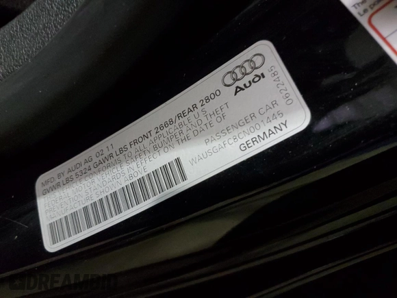 2012 Audi A7 Prestige z VIN WAUSGAFC8CN001445, wystawiony jako Copart lot #52550225 z przebiegiem 84 979 mil mil oraz Szkoda całkowita • Salvage title. Historia ofert i sprzedaży dostępna na DreamBid. Obrazek 12.