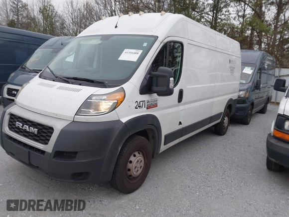 2020 Ram ProMaster Cargo with VIN 3C6TRVDG4LE101617, listed as a IAAI auction lot 41316488 with 413,443 mi miles and . Bid and sale history available at carsss.com. Image 17.