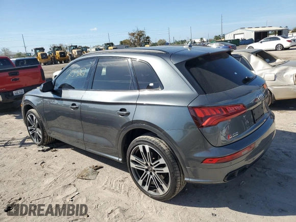 2020 Audi SQ5 Premium Plus with VIN WA1B4AFY5L2119830, listed as a Copart auction lot 44950124 with 25,527 mi miles and . Bid and sale history available at DreamBid. Image 2.