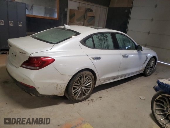 2021 Genesis G70 2.0T z VIN KMTG34LA4MU072420, wystawiony jako Copart lot #87259094 z przebiegiem 36 491 mil mil oraz Szkoda całkowita • Salvage title. Historia ofert i sprzedaży dostępna na DreamBid. Obrazek 3.
