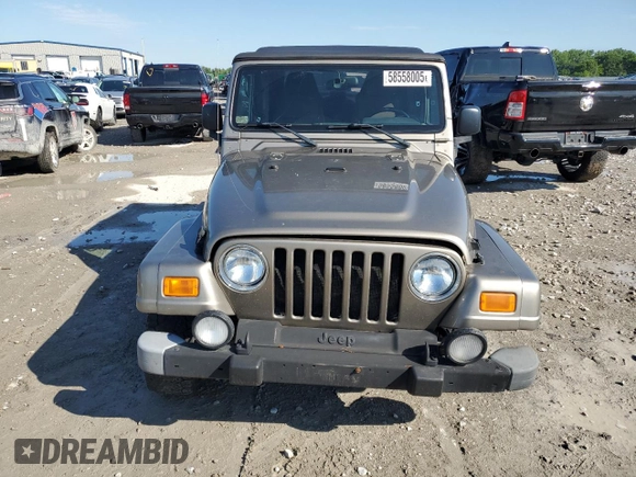 2004 Jeep Wrangler Sahara with VIN 1J4FA59S14P755450, listed as a Copart auction lot 58558005 with 194,044 mi miles and Salvage title. Bid and sale history available at DreamBid. Image 5.