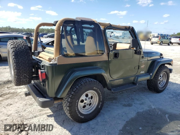 1997 Jeep Wrangler Sahara with VIN 1J4FY49S3VP528462, listed as a Copart auction lot 75415624 with 282,631 mi miles and Non Repairable. Bid and sale history available at carsss.com. Image 3.