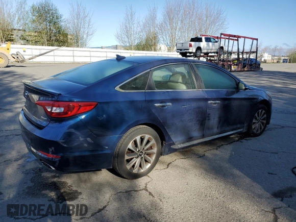 2017 Hyundai Sonata Sport with VIN 5NPE34AF3HH477382, listed as a Copart auction lot 54275955 with 91,930 mi miles and Clean Title. Bid and sale history available at carsss.com. Image 3.
