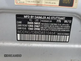 2013 Mercedes-Benz S with VIN WDDNG7DBXDA510464, listed as a Copart auction lot 44603075 with 97,629 mi miles and Salvage Title. Bid and sale history available at carsss.com. Image 12.