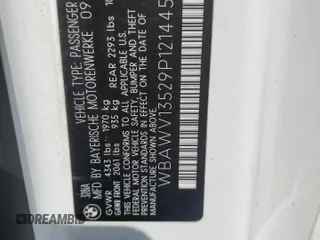 2009 BMW 3 Series 328i с VIN WBAWV13529P121445, выставлен на аукционе Copart как лот 65310625 с пробегом 173 110 миль миль и Списание • Salvage title. История ставок и продаж доступна на DreamBid. Изображение 12.