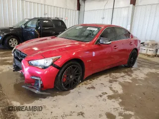 2018 Infiniti Q50 RED SPORT 400 with VIN JN1FV7AR8JM480884, listed as a Copart auction lot 80884524 with 78,458 mi miles and Salvage Title. Bid and sale history available at carsss.com. Image 1.