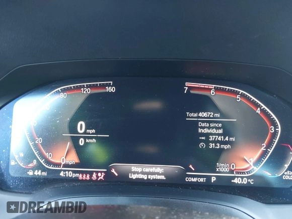 2019 BMW 3 Series 330i xDrive with VIN WBA5R7C51KFH13436, listed as a IAAI auction lot 41674961 with 40,672 mi miles. Bid and sale history available at carsss.com. Image 7.