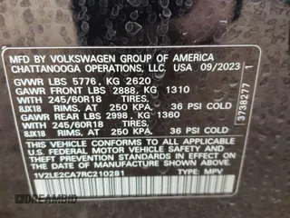 2024 Volkswagen Atlas SE with VIN 1V2LE2CA7RC210281, listed as a Copart auction lot 78423614 with 9,363 mi miles and Salvage title. Bid and sale history available at DreamBid. Image 14.