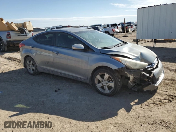 2013 Hyundai Elantra GLS with VIN KMHDH4AE8DU964979, listed as a Copart auction lot 53280055 with 175,977 mi miles and Salvage title. Bid and sale history available at DreamBid. Image 4.