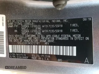2019 Toyota Sienna LE with VIN 5TDJZ3DC3KS212181, listed as a Copart auction lot 42812395 with 110,974 mi miles and Salvage Title. Bid and sale history available at carsss.com. Image 14.