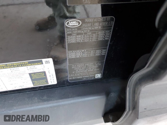 2020 Land Rover Defender X z VIN SALEX7EU7L2021063, wystawiony jako Copart lot #67714994 z przebiegiem 35 534 mil mil oraz Szkoda całkowita • Salvage title. Historia ofert i sprzedaży dostępna na DreamBid. Obrazek 12.