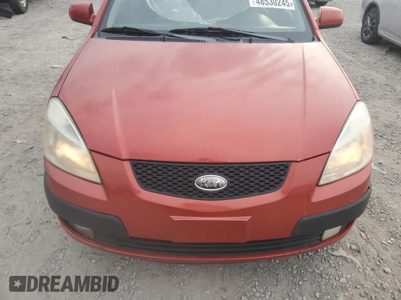 2008 Kia Rio LX with VIN KNADE163X86344872, listed as a Copart auction lot 48530245 with 166,909 mi miles and Salvage Title. Bid and sale history available at carsss.com. Image 11.