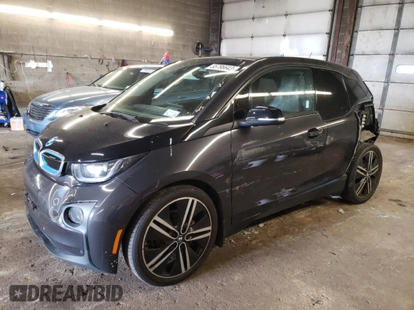 2015 BMW i3 with VIN WBY1Z4C59FV278737, listed as a Copart auction lot 55796643 with 92,584 mi miles. Bid and sale history available at carsss.com. Image 1.