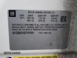 2012 Chevrolet Malibu LTZ with VIN 1G1ZG5E75CF187641, listed as a Copart auction lot 83380344 with 125,906 mi miles and Salvage Title. Bid and sale history available at DreamBid. Image 14.