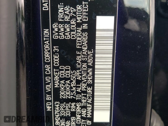 2021 Volvo XC40 Inscription с VIN YV4162UL8M2476443, выставлен на аукционе Copart как лот 57087325 с пробегом 25 198 миль миль и Списание • Salvage title. История ставок и продаж доступна на DreamBid. Изображение 13.