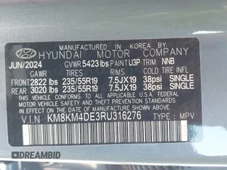 2024 Hyundai Ioniq 5 SE z VIN KM8KM4DE3RU316276, wystawiony jako IAAI lot #41859525 z przebiegiem 17 063 mil mil oraz . Historia ofert i sprzedaży dostępna na DreamBid. Obrazek 9.