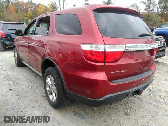 2013 Dodge Durango SXT with VIN 1C4RDHAG0DC694859, listed as a IAAI auction lot 40809655 with 190,130 mi miles and . Bid and sale history available at DreamBid. Image 3.