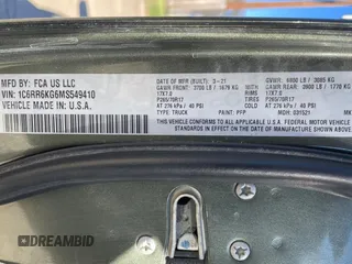 2021 Ram 1500 Tradesman с VIN 1C6RR6KG6MS549410, выставлен на аукционе Copart как лот 87678365 с пробегом 122 177 миль миль и Чистый • Clean title. История ставок и продаж доступна на DreamBid. Изображение 10.
