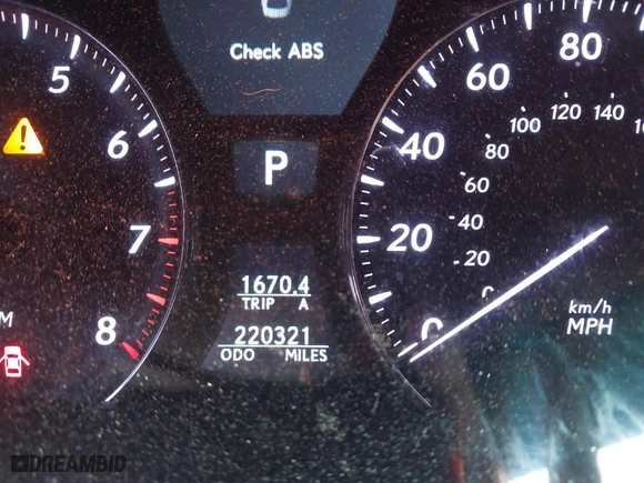 2008 Lexus LS 460 with VIN JTHBL46F285070311, listed as a IAAI auction lot 42035847 with 220,321 mi miles. Bid and sale history available at carsss.com. Image 15.