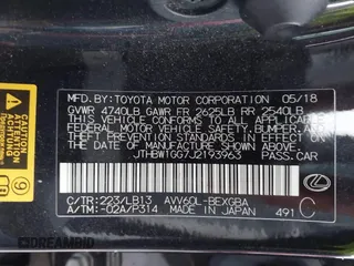 2018 Lexus ES with VIN JTHBW1GG7J2193963, listed as a IAAI auction lot 41894318 with 75,969 mi miles. Bid and sale history available at carsss.com. Image 9.