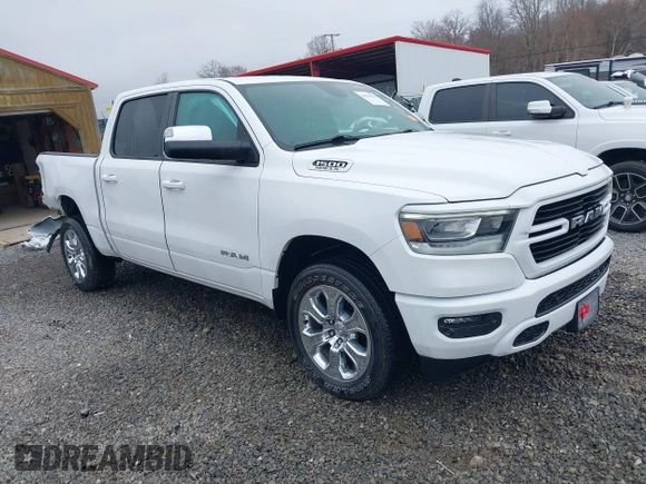 2020 Ram 1500 Big Horn with VIN 1C6SRFFT7LN407136, listed as a IAAI auction lot 41910266 with 21,703 mi miles. Bid and sale history available at carsss.com. Image 1.