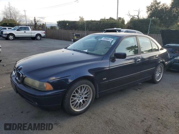2001 BMW 5 Series 530iA with VIN WBADT63411CF01201, listed as a Copart auction lot 46998615 with 155,727 mi miles and Clean Title. Bid and sale history available at carsss.com. Image 1.