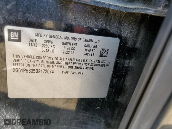 2013 Cadillac XTS Luxury z VIN 2G61P5S35D9172074, wystawiony jako Copart lot #71996124 z przebiegiem 122 338 mil mil oraz Szkoda całkowita • Salvage title. Historia ofert i sprzedaży dostępna na DreamBid. Obrazek 15.