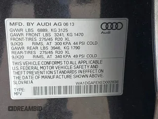 2014 Audi Q7 3.0T S line Prestige with VIN WA1DGAFEXED002838, listed as a IAAI auction lot 41666474 with 102,096 mi miles. Bid and sale history available at carsss.com. Image 9.