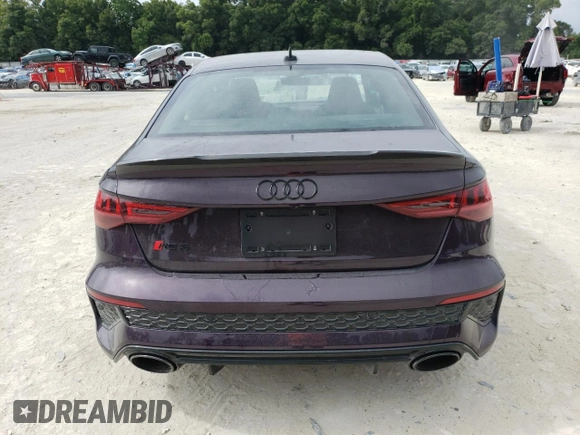 2024 Audi RS 3 with VIN WUAG4DGY6RA907285, listed as a Copart auction lot 59847024 with 636 mi miles and Non repairable. Bid and sale history available at DreamBid. Image 6.