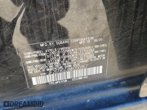 2021 Subaru Crosstrek Special Sports with VIN JF2GTHSC4MH200867, listed as a Copart auction lot 83894434 with 49,063 mi miles and Salvage title. Bid and sale history available at DreamBid. Image 13.