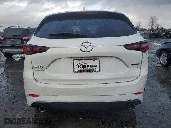 2025 Mazda CX-5 2.5 S Premium Plus Package with VIN JM3KFBEM7S0569274, listed as a Copart auction lot 43468165 with 4,922 mi miles and Salvage Title. Bid and sale history available at carsss.com. Image 6.