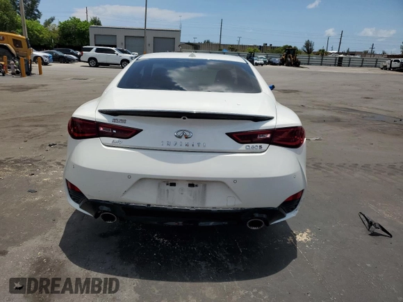2021 Infiniti Q60 Red Sport 400 with VIN JN1FV7LL1MM560170, listed as a Copart auction lot 58329605 with 35,742 mi miles and Non repairable. Bid and sale history available at DreamBid. Image 6.