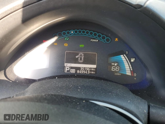 2015 Nissan LEAF SV with VIN 1N4AZ0CP9FC331627, listed as a Copart auction lot 49978385 with 35,196 mi miles and Salvage Title. Bid and sale history available at carsss.com. Image 9.