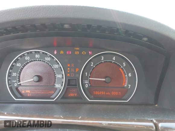 2006 BMW 7 Series 750i with VIN WBAHL83576DT03355, listed as a IAAI auction lot 42606906 with 186,494 mi miles and . Bid and sale history available at DreamBid. Image 7.