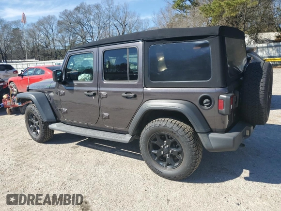 2020 Jeep Wrangler Unlimited Willys z VIN 1C4HJXDN0LW237426, wystawiony jako Copart lot #47174005 z przebiegiem 54 109 mil mil oraz Szkoda całkowita • Salvage title. Historia ofert i sprzedaży dostępna na DreamBid. Obrazek 2.