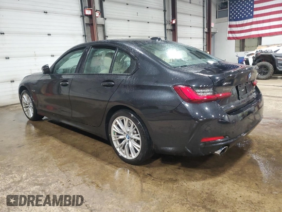 2023 BMW 3 Series 330e xDrive with VIN 3MW39FS08P8C88897, listed as a Copart auction lot 51423425 with 16,163 mi miles and Salvage Title. Bid and sale history available at carsss.com. Image 2.