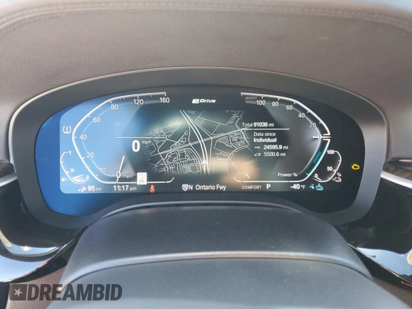 2020 BMW 5 Series 530e with VIN WBAJA9C00LCD60874, listed as a Copart auction lot 87960825 with 91,036 mi miles and Salvage Title. Bid and sale history available at DreamBid. Image 9.