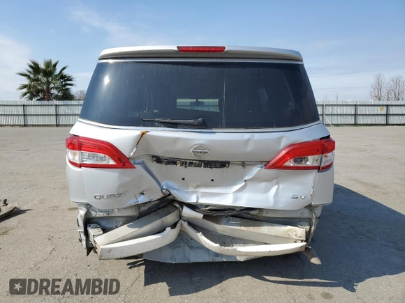 2017 Nissan Quest SV with VIN JN8AE2KP4H9167582, listed as a Copart auction lot 45763295 with 125,020 mi miles and Salvage Title. Bid and sale history available at carsss.com. Image 6.
