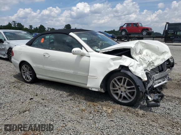 2008 Mercedes-Benz CLK 350 with VIN WDBTK56F68F253444, listed as a Copart auction lot 62065344 with 138,842 mi miles and Salvage title. Bid and sale history available at DreamBid. Image 4.