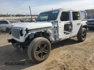 2022 Jeep Wrangler Unlimited Sport with VIN 1C4HJXDN3NW242297, listed as a Copart auction lot 47388715 with 17,098 mi miles and Salvage Title. Bid and sale history available at DreamBid. Image 1.