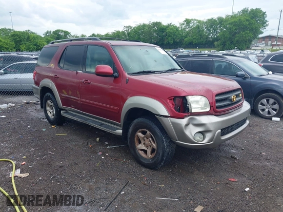 2002 Toyota Sequoia SR5 with VIN 5TDZT34A72S068170, listed as a IAAI auction lot 42125628 with Not Provided miles and . Bid and sale history available at carsss.com. Image 1.