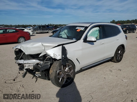 2022 BMW X3 xDrive30i with VIN 5UX53DP07N9M13593, listed as a Copart auction lot 82590314 with Not Provided miles and Salvage Title. Bid and sale history available at DreamBid. Image 1.