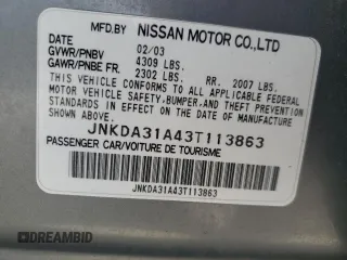 2003 Infiniti I35 Luxury z VIN JNKDA31A43T113863, wystawiony jako Copart lot #58551715 z przebiegiem 78 871 mil mil oraz Szkoda całkowita • Salvage title. Historia ofert i sprzedaży dostępna na DreamBid. Obrazek 12.