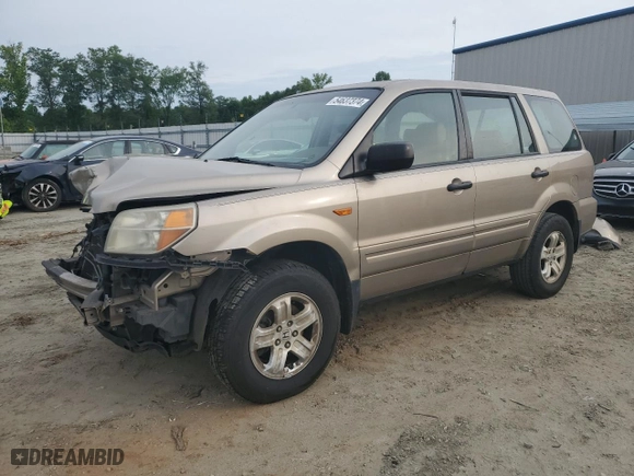 2007 Honda Pilot LX with VIN 5FNYF28127B018067, listed as a Copart auction lot 54637374 with 185,541 mi miles and Salvage Title. Bid and sale history available at carsss.com. Image 1.